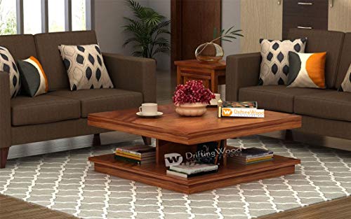 Image of DRIFTINGWOOD Sheesham Wood Ridell Coffee Table for Living Room | Center Table for Home | Teak Finish