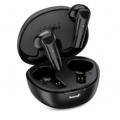 Image of ModishOmbre Buds True H15 Wireless Earbuds with 6 Hours Playtime, Instant Paring, Exceptional Sound with Dual Mic, Digital Display, Rich Bass, Touch Controls, Bluetooth5.2
