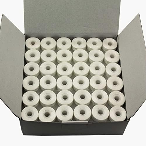Cutex L-Size White Polyester Prewound Bobbins for Embroidery Machines.- 144 pcs/Pk image 4