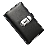 Libro de ahorro de sobre, carpeta de ahorro de 7.09 pulgadas, herramienta de planificación presupuestaria, cuero PVC, 200 g, libro de desafíos de ahorro con cerradura con sobre para familiares, amigos