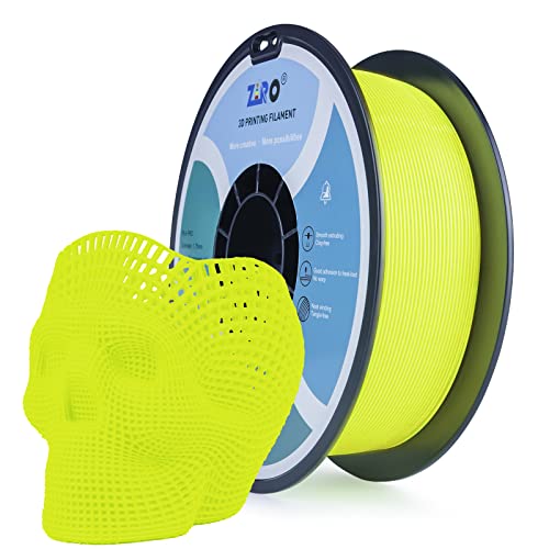 ZIRO Fluorescence PLA Filament 1.75mm, Luminous ONLY by UV Light, Glow Effect 3D Printer Filament PLA,1KG Spool, Dimensional Accuracy +/- 0.03mm, fit Most FDM 3D Printers, Fluo Yellow
