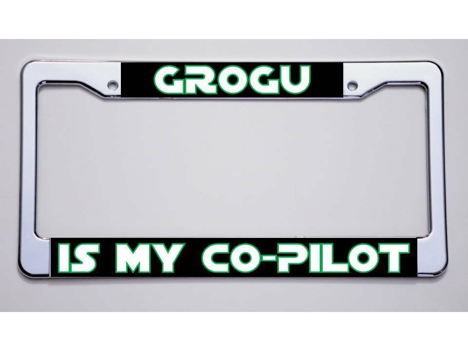 Holder for License Plate License Plate Holder for Mandalorian Fans! GROGU/is My CO-Pilot License Plate Frame Model-GR-168
