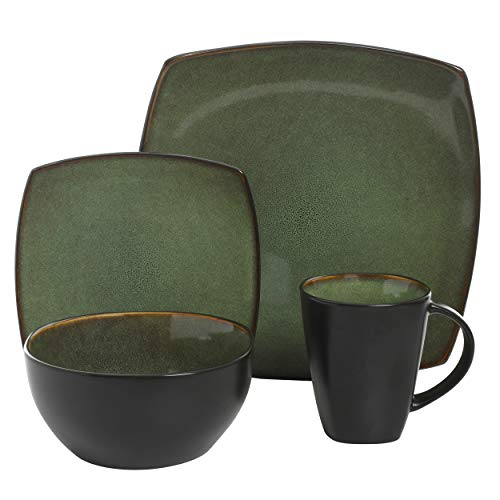 Gibson 99811.16R Dinnerware Set, Soho Square, Green #TOP1