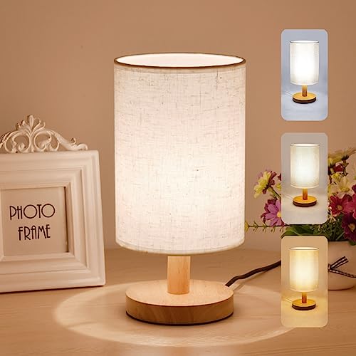 Lámparas De Mesa, Home Improvement Lamparas de Mesa Lampara de Noche - Lámpara de Mesa Pequeña Para Recámara, Lámparas de Noche de Noche Con Interruptor de Alambre, 3-Colores Lampara, Sala de...