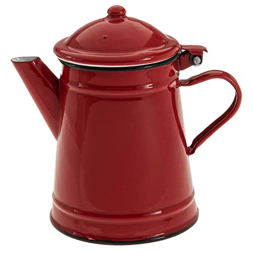 SIDCO Kaffeekanne Emaille Westernkanne Kanne rot Lagerfeuer Camping...