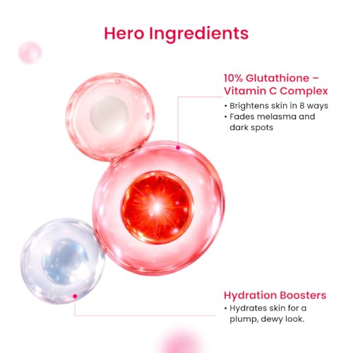 Image of Foxtale 10% Vitamin C-Glutathione Brightening Face Serum for Glowing Skin, Treats Dark Spots, Pigmentation & Dullness, Beginner & Sensitive Skin Friendly | All Skin Types | Women & Men | 10ml