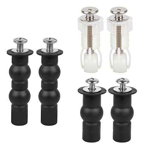 3 Paires Vis de Fixation de Siège de Toilette, Vis de Charnières de Siège de Toilette, Vis D'expansion pour Couvercle de Toilette, Fixation Abattant WC Vis, Kit de Rechange pour Siège de Toilette.