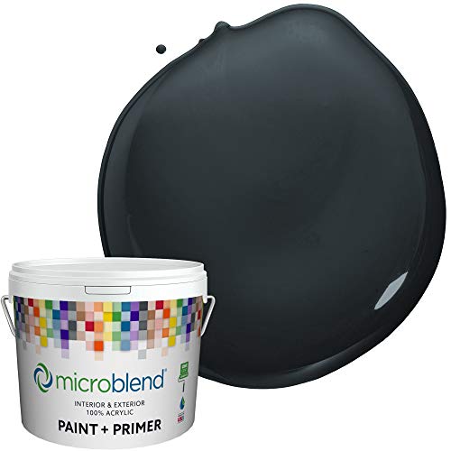 Microblend Interior Paint and Primer - Almost Black/Wolf Creek, Flat Sheen, 5 Gallon, Premium Quality, High Hide, Low VOC, Washable, Microblend Cape Cod Collection