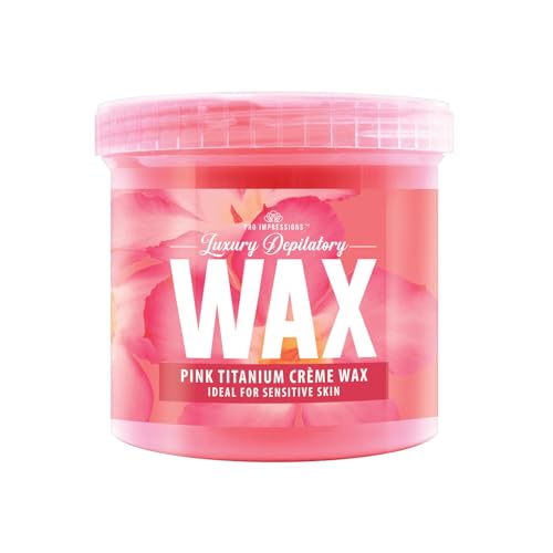 Pro Impressions Cera profesional de depilación caliente para cara y cuerpo, 450 g (3 ollas, cera de titanio rosa en crema)