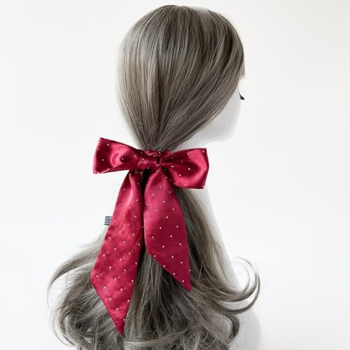 Rhinestone Embellished Long Neckerchief Solid Color Skinny Scarf Ribbon Neck Choker Handbag Wrap Handle Belt4