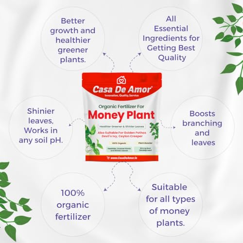 Casa De Amor Money Plant Essential Organic Plant Fertilizer, Heathier Greener And Shinier Leaves For Indoor And Outdoor Gardening (900 Gram),Powder