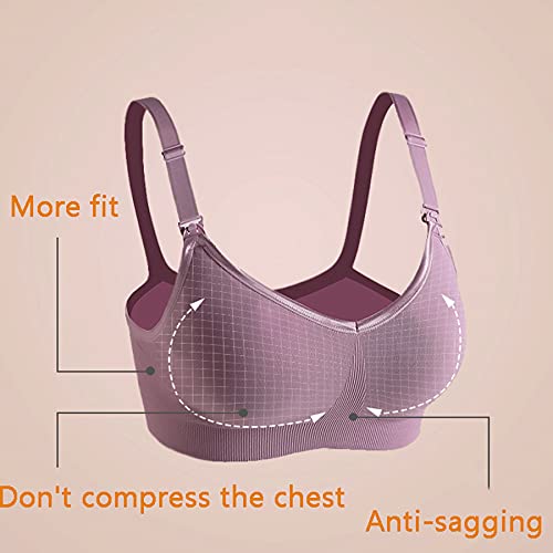 Soutien-gorge d'allaitement sans couture WENJUN galbant bonnet F couleur D, lot de 2 - 5