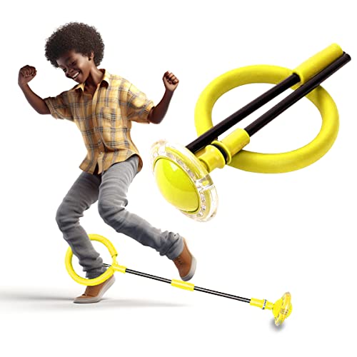 YEAP Colorida Flash Bola de Salto, Bola De Salto De Tobillo, Plegable Anillo de Salto Intermitente, Skip It, Saltar Tobillo Bola, Juguete De Deportes Aire Libre para Niños y Adultos, Amarillo