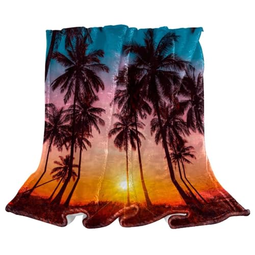 Couverture polaire coucher de soleil pour s'emmitoufler sur le canapé