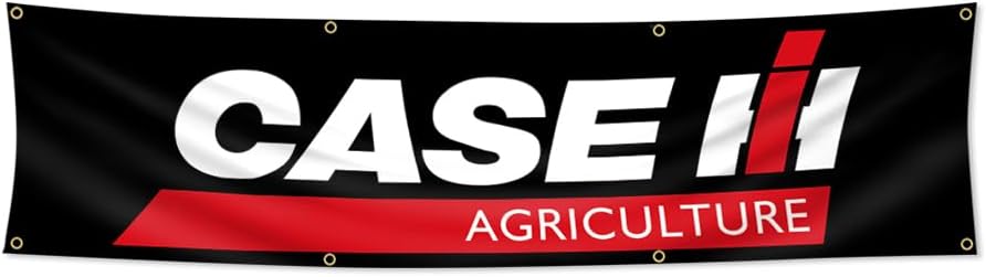 2x8ft Flag Banner Compatible with International Harvester Flag Banner Case IH Tractors Garage Man Cave Decor Vibrant Colors HD Printing 150D Polyester