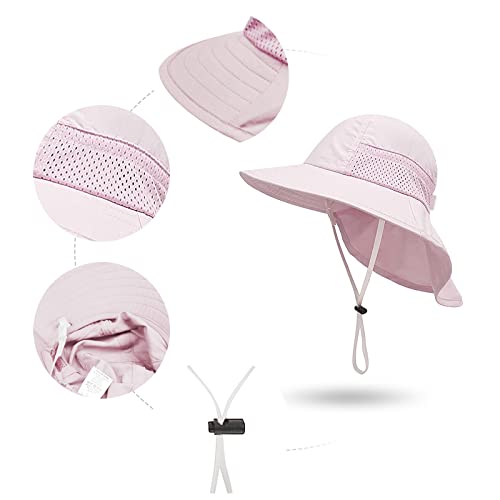 Kids Sun Visor Hat Cap Fisherman Hat with Neck Flap Wide Brim UPF 50+ Travel Beach Fishing Hats for Boys Girls4