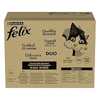 Felix So gut wie es aussieht Doppelt Lecker Katzenfutter nass in Gelee, Sorten-Mix, 120er Pack (120 x 85g)