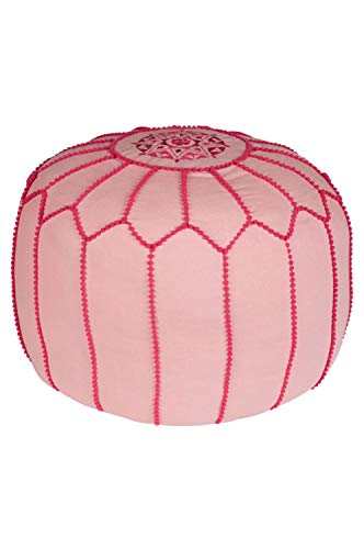 Runder Pouf Sitzpouf aus Baumwolle Chems Rosa ø 45cm Rund Ohne Füllung | Sitzkissen Bodenkissen Kissen Orientalisch… – Bild 4