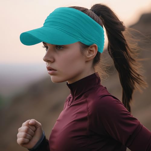 Image of Sports Sun Visor for Men Women UV Protection Lightweight Packable Stretchy Hats for Running, Tennis, Golf