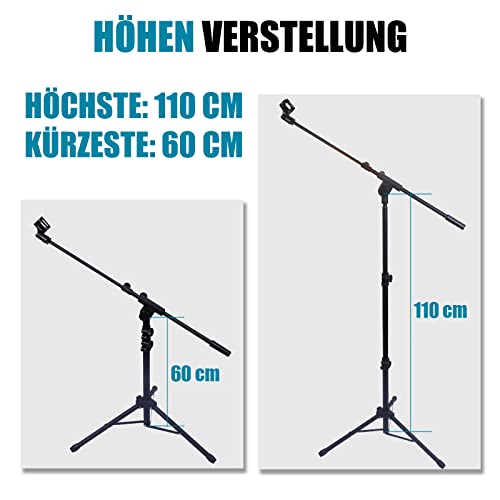 GLEAM Mikrofonständer - Dreibeiniger Mikrofonständer mit Tragetasche (Stativ)