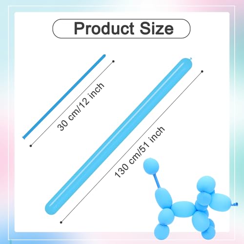 Image of Long Balloons - Baby Blue 260 Balloons for Balloon Arch & Party Decor, 100 | Baby Blue long balloons for tying balloon arch & birthday party decorations, thick latex & easy to inflate, great for birthd