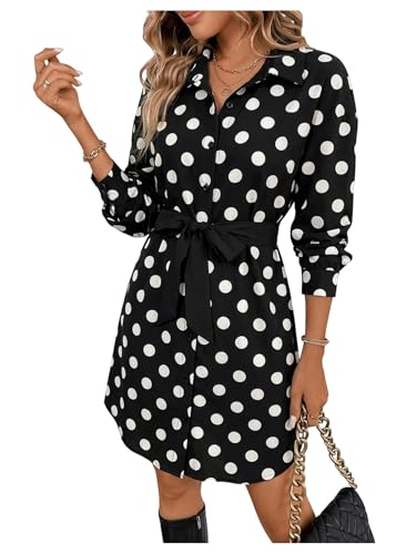 Image of SweatyRocks Women's Metallic Gold Long Sleeve Dresses Collar Shirtdress Casino Night Party Outfit