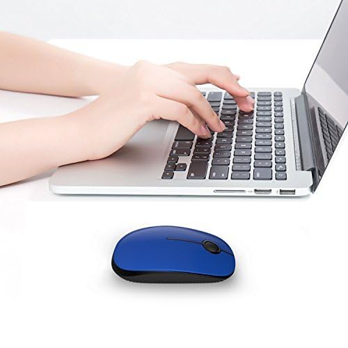Image of VssoPlor Wireless Mouse, 2.4G Slim Portable Computer Mice with Nano Receiver for Notebook, PC, Laptop, Computer-Black Blue
