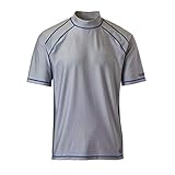 UV SKINZ UPF 50+ Mens Short Sleeve Active Sun & Swim Shirt (L, Grey)