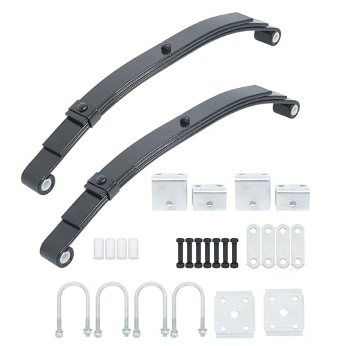 Thomletha 4000lbs Single Trailer Axle Suspension Kit - 3 Leaves 2000lbs Trailer Double Eye Spring U-bolt kit Hangers Kit Shackle Straps Kit