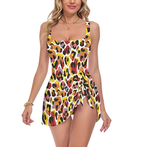 Maillot de bain de bain une pièce col carré à motif camouflage coloré haut de gamme
