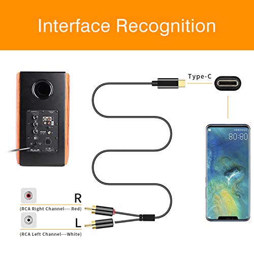 Usb Type C To Dual Rca Audio Cable, Usb C Male To Rca Male Aux Auxiliary Stereo Splitter Adapter Audio Cord Compatible With Google Pixel 7Pro/7/6Pro/5, Galaxy S23/S22/S21/S20/Note 20/10+(1.8M/5.9Ft) #TOP4