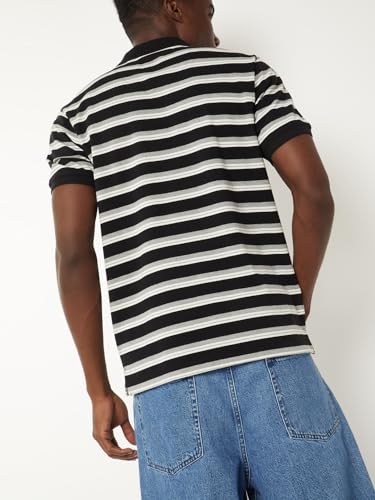 Image of Max Men's Half Sleeves Regular Fit Striped Polo T-Shirt