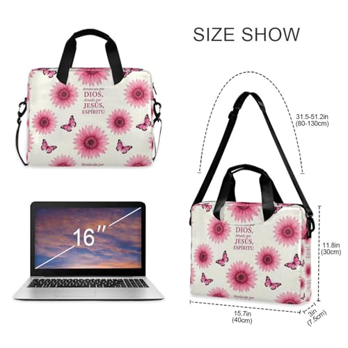 Maletín portátil para laptop 15.6 pulgadas con asa y correa miniatura 5
