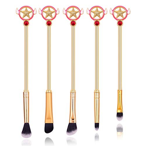 Set pinceaux de maquillage vert à motif marin lune pour yeux et teint