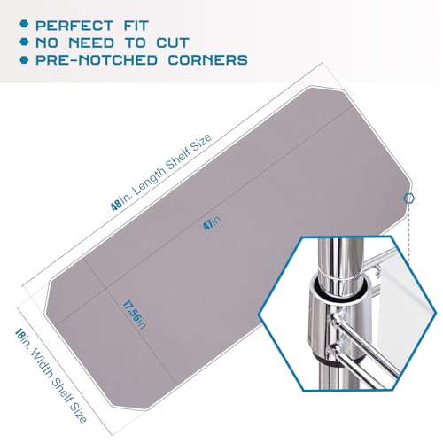 Image of BRIAN & DANY Wire Shelf Liner 18 inch X 48 inch, Heavy Duty Shelf Liners for Wire Shelving, Waterproof Protector Mats, Set of 5, Charcoal