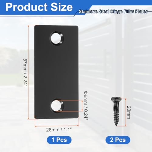 Placa de cubierta de agujero de puerta uxcell de acero inoxidable con tornillos 3