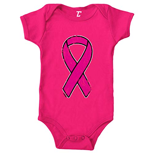 Tcombo Distressed Pink Ribbon - Breast Cancer Bodysuit