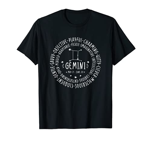 Gemini Zodiac Shirt - Gemini Personality Star Sign Tshirt