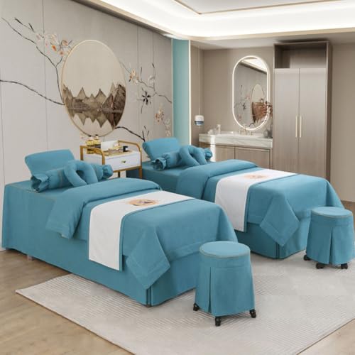 Juego de ropa de cama para salón de belleza con agujero para reposafiro, sábanas de mesa de masaje para fumigación de salón