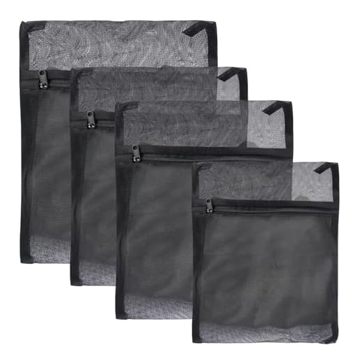 4 Pièces Sac en Maille Noir pour Machine à Laver,Sacs à Linge en Maille Nid D'abeille avec Fermeture Éclair,Sachet de Lavage Machine a Laver,pour Délicat,Rideaux,Drap de Lit Housse de Couette,Peluche