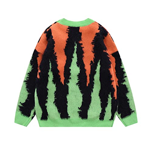 Aelfric Eden Oversized Sweater Crewneck Flame Graphic Sweaters Casual Fall Knit Pullover Tops2