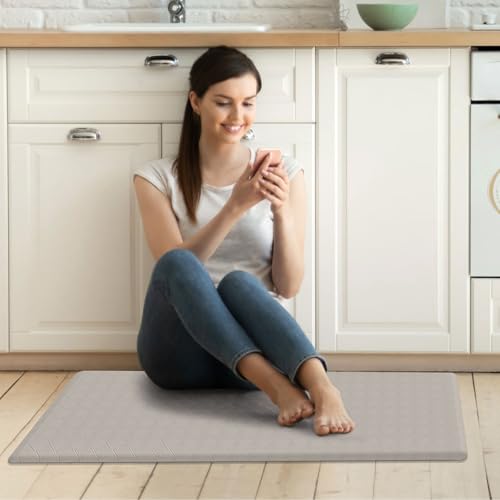 Image of HappyTrends Kitchen Runner Rugs Anti-Fatigue mats,17.3 inchx 39 inch,Non Slip Waterproof Ergonomic Comfort Mat for Kitchen, Floor Home, Office, Sink, Laundry,Khaki