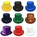 1 Pack Felt Top Hats for Men &Women, Magicians Hat, Flat Top Hat, Mens Hat for Adult Round Stage Show, Halloween, Unisex Green