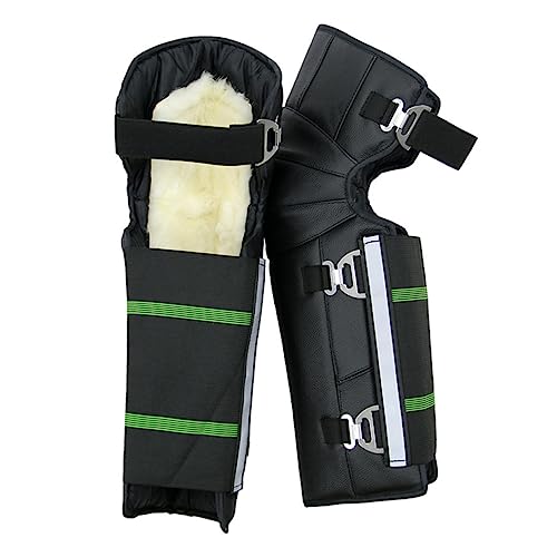 COLLBATH 1pair Warm Motorcycle Knee Sleeves Thickened Sports Kneecap Windproof Elastic Leg Guards for Cycling Buckle Lightweight Flexible Design