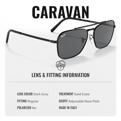 Image of Ray-Ban RB3636 NEW CARAVAN Square Shape Sunglasses for Men & Women with Official Eyewear Kit