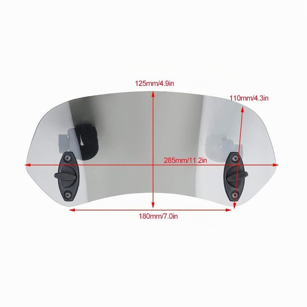 DEWIN Moto Déflecteur, Clip Réglable Pare-Brise-Vent Accessoires de Pare-Brise for Moto Tawny
