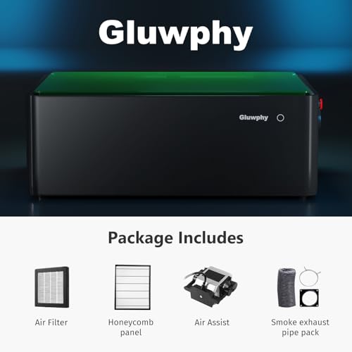 Gluwphy Gravador a laser classe 1 10.000 mV (10 W) máquina de gravação a laser fechada com assistênc