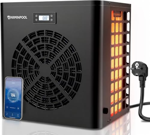 VARMINPOOL Pool Wärmepumpe 5,4 kW, Energieeffiziente Poolheizung für kleine Pools bis 20 m...