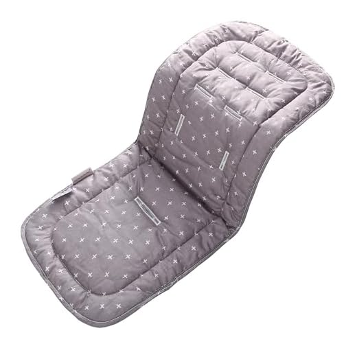 Miracle Baby Cojín Carro Bebe,Colchoneta Silla Paseo Universal Transpirable,Cojín Silla de Paseo para el Cochecito y Asiento de Carro, 100% Algodón, 32x80cm(Cruz Gris Blanca)