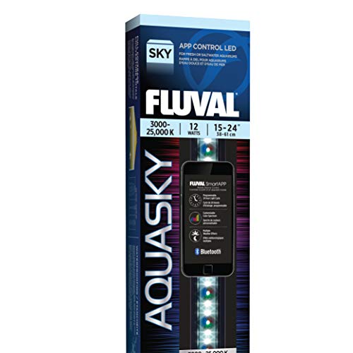 Fluval Aquasky 2.0 LED Aquarium Light – 12W, 15–24" – Adjustable RGB & 6500K White LEDs | App Controlled with Weather Effects | Freshwater & Fish-Only Marine Tanks | Extendable Brackets by Fluval - Used condition - US$62.70